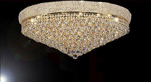 Flush French Empire Crystal Chandelier H17" X W36" - Perfect For An Entryway Or Foyer - A93-Flush/Cg/541/32