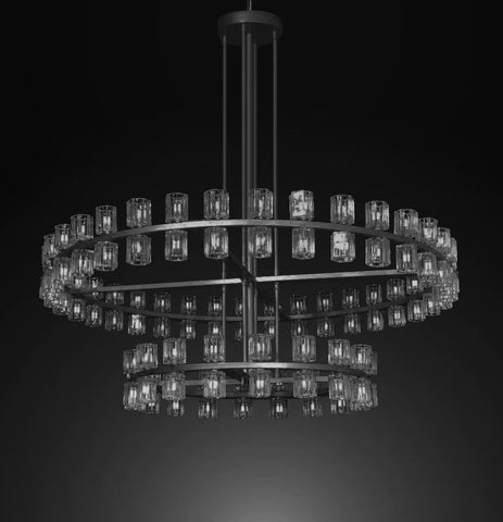 Arcachon Round 2-Tier Chandelier Lighting 60" Great For The Family Room, Living Room, Entryway, Foyer, And More - G7-CB/4511/108