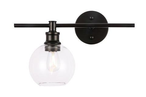 ZC121-LD2306BK - Living District: Collier 1 light Black and Clear glass left Wall sconce