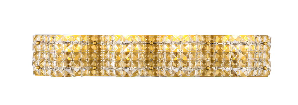 ZC121-LD7018BR - Living District: Ollie 4 light Brass and Clear Crystals wall sconce