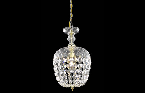C121-7801D8G/RC - Regency Lighting: Baroque 1 light Gold Pendant Clear Royal Cut Crystal