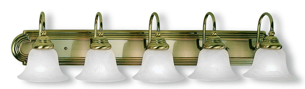 Livex Belmont 5 Light Antique Brass Bath Light - C185-1005-01