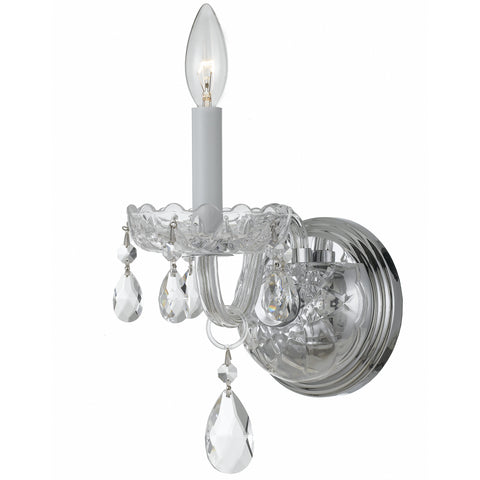 1 Light Polished Chrome Crystal Sconce Draped In Clear Hand Cut Crystal - C193-1031-CH-CL-MWP