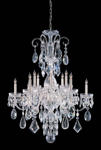 12 Light Polished Chrome Crystal Chandelier Draped In Clear Hand Cut Crystal - C193-1045-CH-CL-MWP