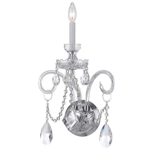 1 Light Polished Chrome Crystal Sconce Draped In Clear Spectra Crystal - C193-1141-CH-CL-SAQ
