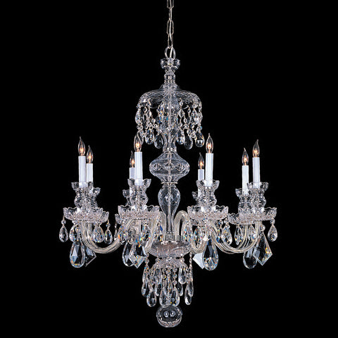 8 Light Polished Chrome Crystal Chandelier Draped In Clear Swarovski Strass Crystal - C193-1148-CH-CL-S