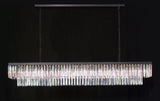 Retro Palladium Glass Fringe Rectangular Chandelier Chandeliers Lighting 71" Wide - G7-1157/15