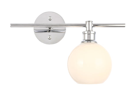 ZC121-LD2303C - Living District: Collier 1 light Chrome and Frosted white glass right Wall sconce