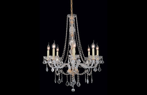 ZC121-V7858D28G/RC - Regency Lighting: Verona 8 light Gold Chandelier Clear Royal Cut Crystal