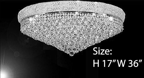 Flush French Empire Crystal Chandelier H17" X W36" - Perfect For An Entryway Or Foyer - A93-Flush/Cs/541/32