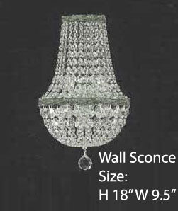 Empire Crystal Wall Sconce Lighting W 9.5" H 18" D 5" - A81-Cs/4/5/Wallsconce