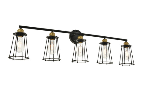 ZC121-LD4047W42BRB - Living District: Auspice 5 light brass and black Wall Sconce