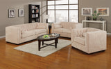 Set of 3 - Cairns Tuxedo Arm Tufted Sofa + Loveseat + Chair Almond - D300-10026