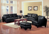 Set of 3 - Samuel Cushion Sofa + Love Seat + Chair Black - D300-10005