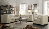 Set of 3 - Cairns Tuxedo Arm Tufted Sofa +Loveseat + Chair Oatmeal - D300-10045