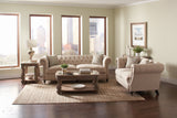 Set of 2 - Trivellato Rolled Arm Sofa + Chair Oatmeal - D300-10066