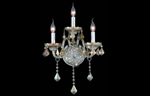 ZC121-V7853W3GT-GT/RC - Regency Lighting: Verona 3 light Golden Teak Wall Sconce Golden Teak (Smoky) Royal Cut Crystal