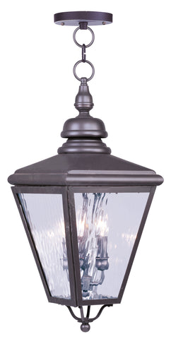 Livex Cambridge 3 Light Bronze Outdoor Chain Lantern  - C185-2035-07