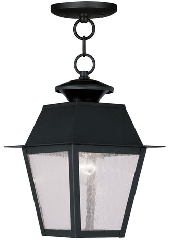 Livex Mansfield 1 Light Black Outdoor Chain Lantern  - C185-2164-04