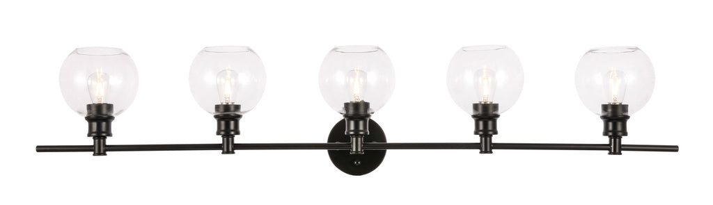 ZC121-LD2326BK - Living District: Collier 5 light Black and Clear glass Wall sconce
