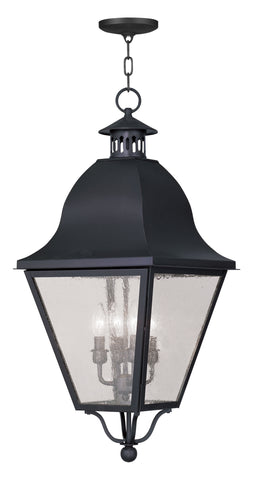 Livex Amwell 4 Light Black Outdoor Chain Lantern  - C185-2547-04