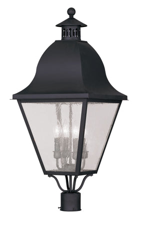 Livex Amwell 4 Light Black Outdoor Post Lantern - C185-2548-04