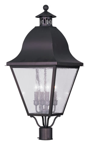 Livex Amwell 4 Light Bronze Outdoor Post Lantern - C185-2548-07