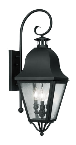 Livex Amwell 3 Light Black Outdoor Wall Lantern - C185-2555-04