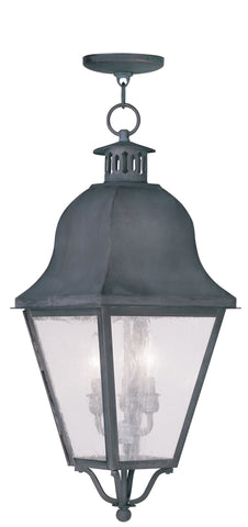 Livex Amwell 3 Light Charcoal Outdoor Chain Lantern  - C185-2557-61