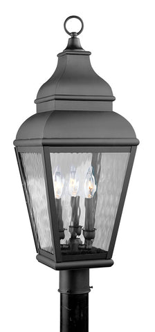 Livex Exeter 3 Light Black Outdoor Post Lantern - C185-2606-04