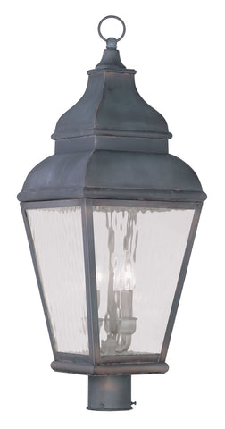 Livex Exeter 3 Light Charcoal Outdoor Post Lantern - C185-2606-61
