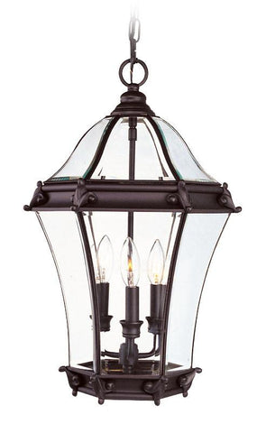 Livex Fleur de Lis   3 Light Bronze Outdoor Chain Lantern  - C185-2625-07