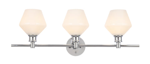ZC121-LD2317C - Living District: Gene 3 light Chrome and Frosted white glass Wall sconce