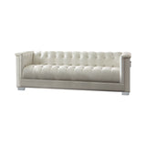 Set 3 - Chaviano Tufted Upholstered Sofa + Loveseat + Chair Pearl White - D300-10057