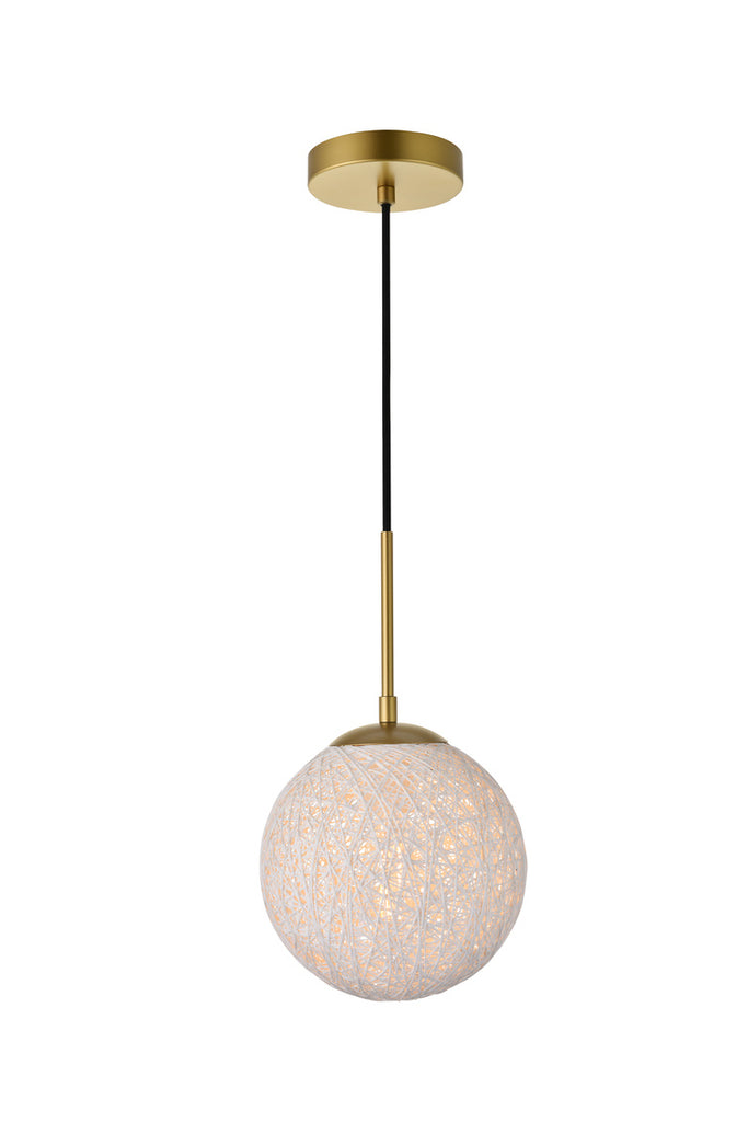 ZC121-LD2232BR - Living District: Malibu 1 Light Brass Pendant With Frosted Frosted White Glass