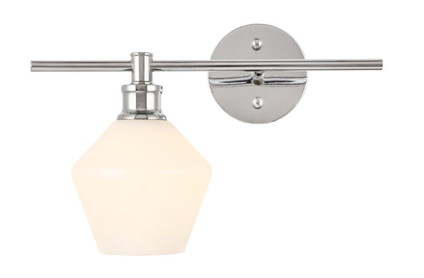 ZC121-LD2305C - Living District: Gene 1 light Chrome and Frosted white glass left Wall sconce