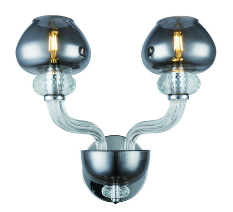 ZC121-7874W16SS - Regency Lighting: Prescott 2 Light Chrome and Clear and Silver Shade Wall Sconce