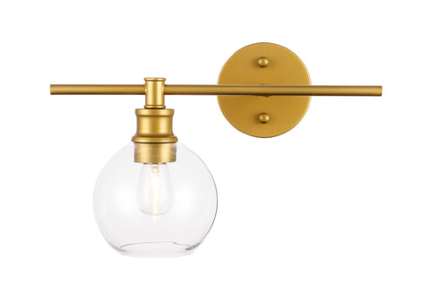 ZC121-LD2306BR - Living District: Collier 1 light Brass and Clear glass left Wall sconce