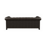 Set of 3 - Roy Rolled Arm Tufted Sofa + Loveseat + Chair Brown - D300-10034