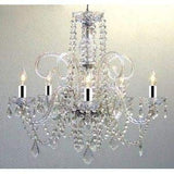 Empire Victorian Chandelier with Swarovski Crystal w/Chrome Sleeves H25" X W24" - GO-B43/A46-385/5SW