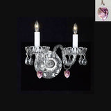Swarovski Crystal Trimmed Chandelier Murano Venetian Style Crystal Wall Sconce Lighting With Pink Hearts - Perfect For Kid'S And Girls Bedroom - A46-B21/2/386 Sw
