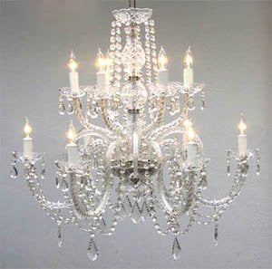 Chandelier Lighting Crystal Chandeliers H27" X W32" - Go-A46-385/6+6