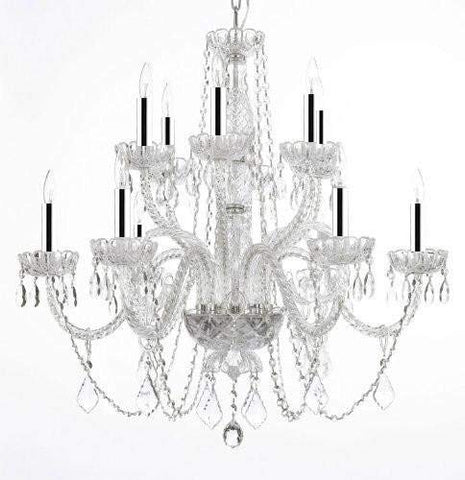 Chandelier Lighting Crystal Chandeliers w/Chrome Sleeves H27" X W32" - GO-B43/A46-385/6+6B