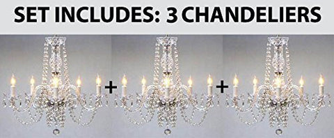 Set Of 3 - Empress Crystal (Tm) Chandelier Lighting H25" X W24" - Go-A46-384/5-Set Of 3