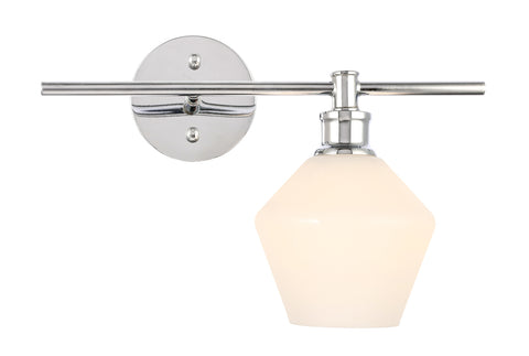 ZC121-LD2301C - Living District: Gene 1 light Chrome and Frosted white glass right Wall sconce