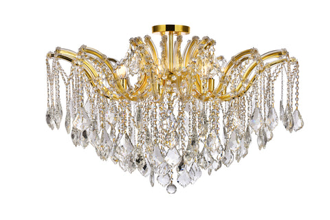 ZC121-2800F36G/RC - Regency Lighting: Maria Theresa 8 light Gold Flush Mount Clear Royal Cut Crystal