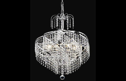 ZC121-V8052D18C/RC - Regency Lighting: Spiral 8 light Chrome Pendant Clear Royal Cut Crystal