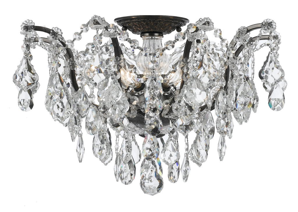 5 Light Vibrant Bronze Modern Ceiling Mount Draped In Clear Spectra Crystal - C193-4457-VZ-CL-SAQ
