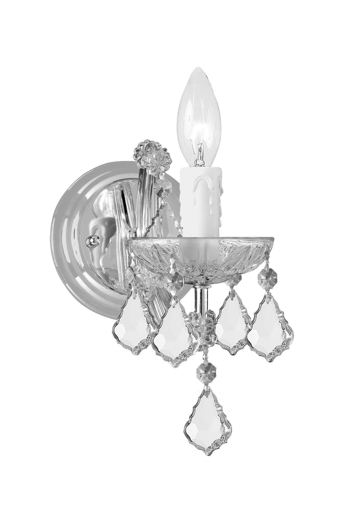 1 Light Polished Chrome Crystal Sconce Draped In Clear Spectra Crystal - C193-4471-CH-CL-SAQ