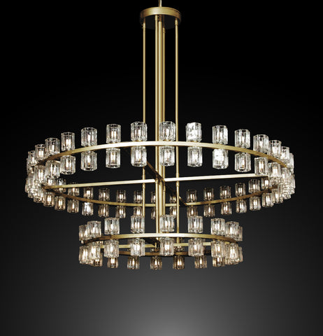 Arcachon Round 2-Tier Chandelier Lighting 60" Great For The Family Room, Living Room, Entryway, Foyer, And More - G7-CG/4511/108